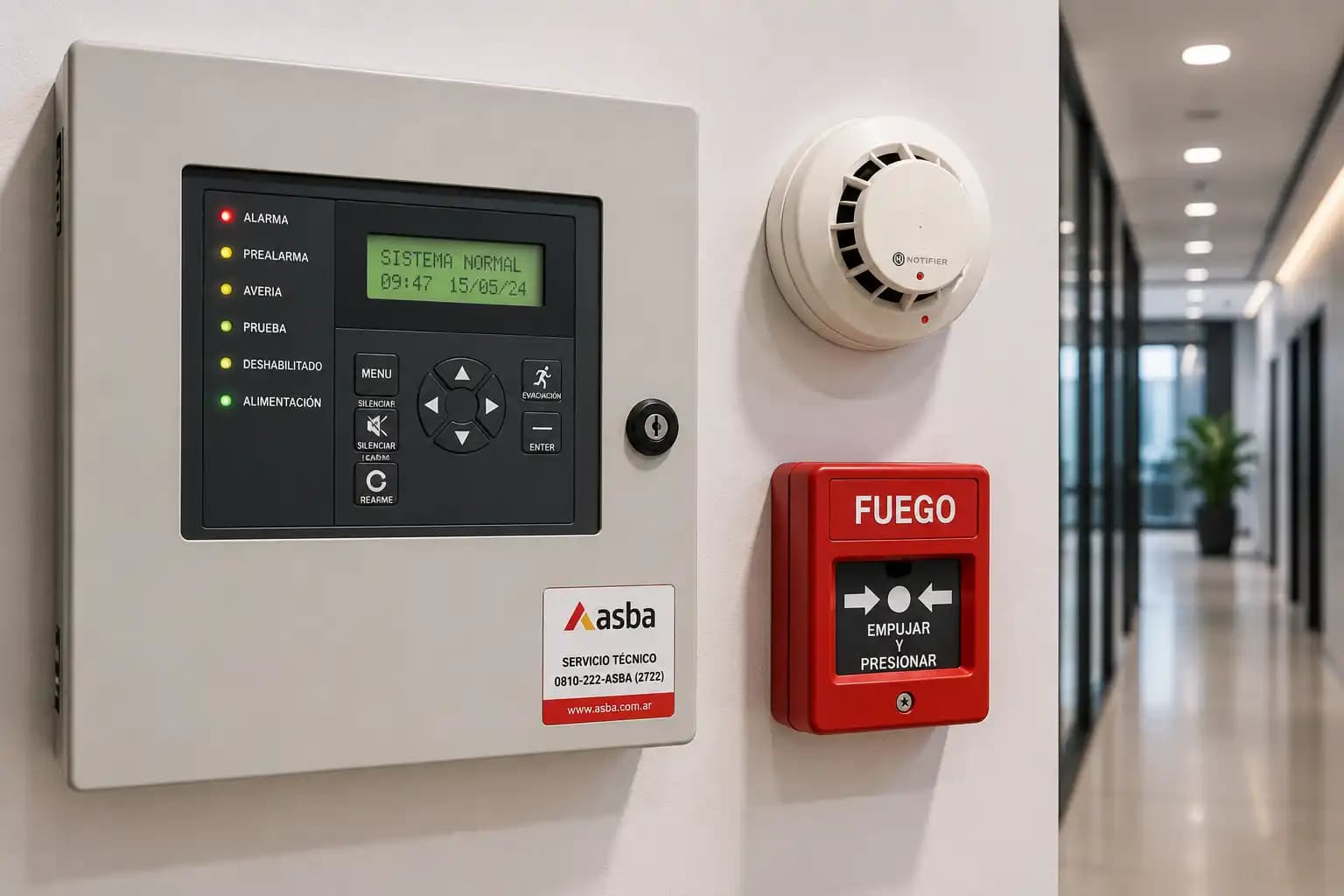 Sistemas de prevención, detección y extinción de incendios para edificios, industrias e instituciones